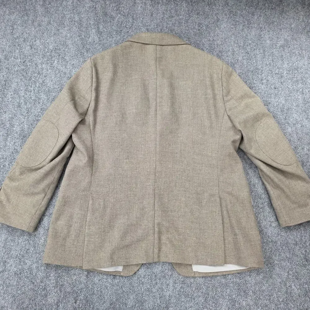 Joe Joseph Abboud Blazer Mens 48 Regular Tan Slim Fit Elbow Patch Sport Coat